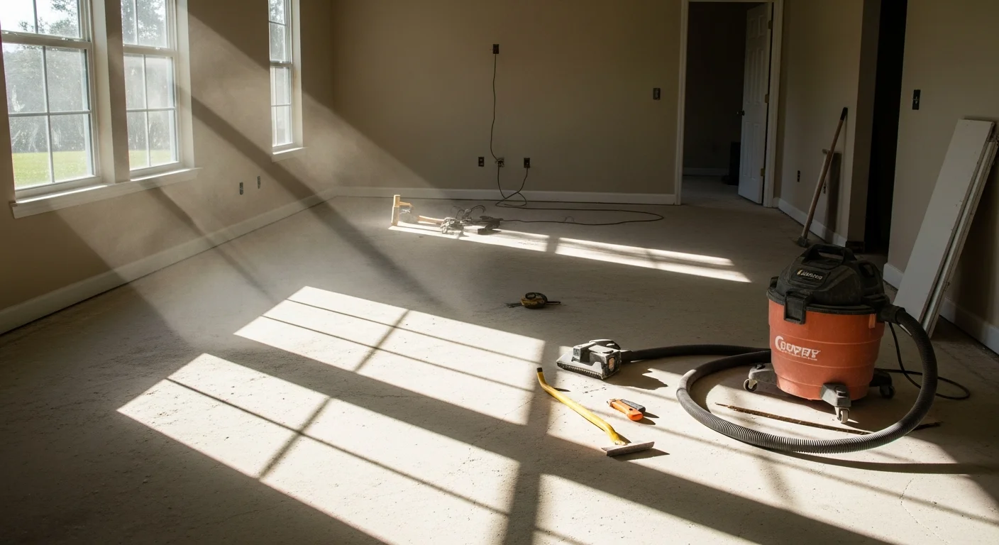 Interior demolition and debris removal preparing space for flooring installation